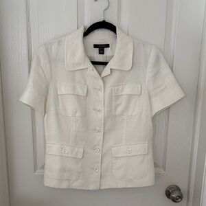 White Short Sleeve Louben Jacket